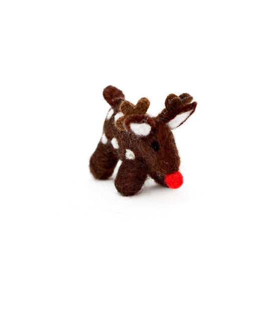 Felt Small Red Nosed Reindeer