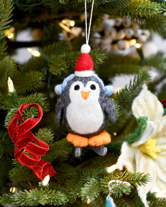 Felt Penguin With Ice Skates