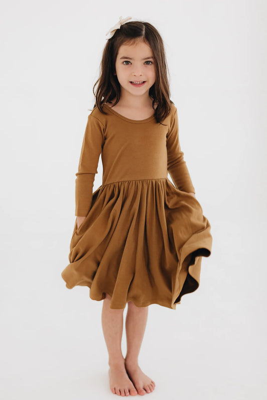 Twirl Dress in Burro Brown