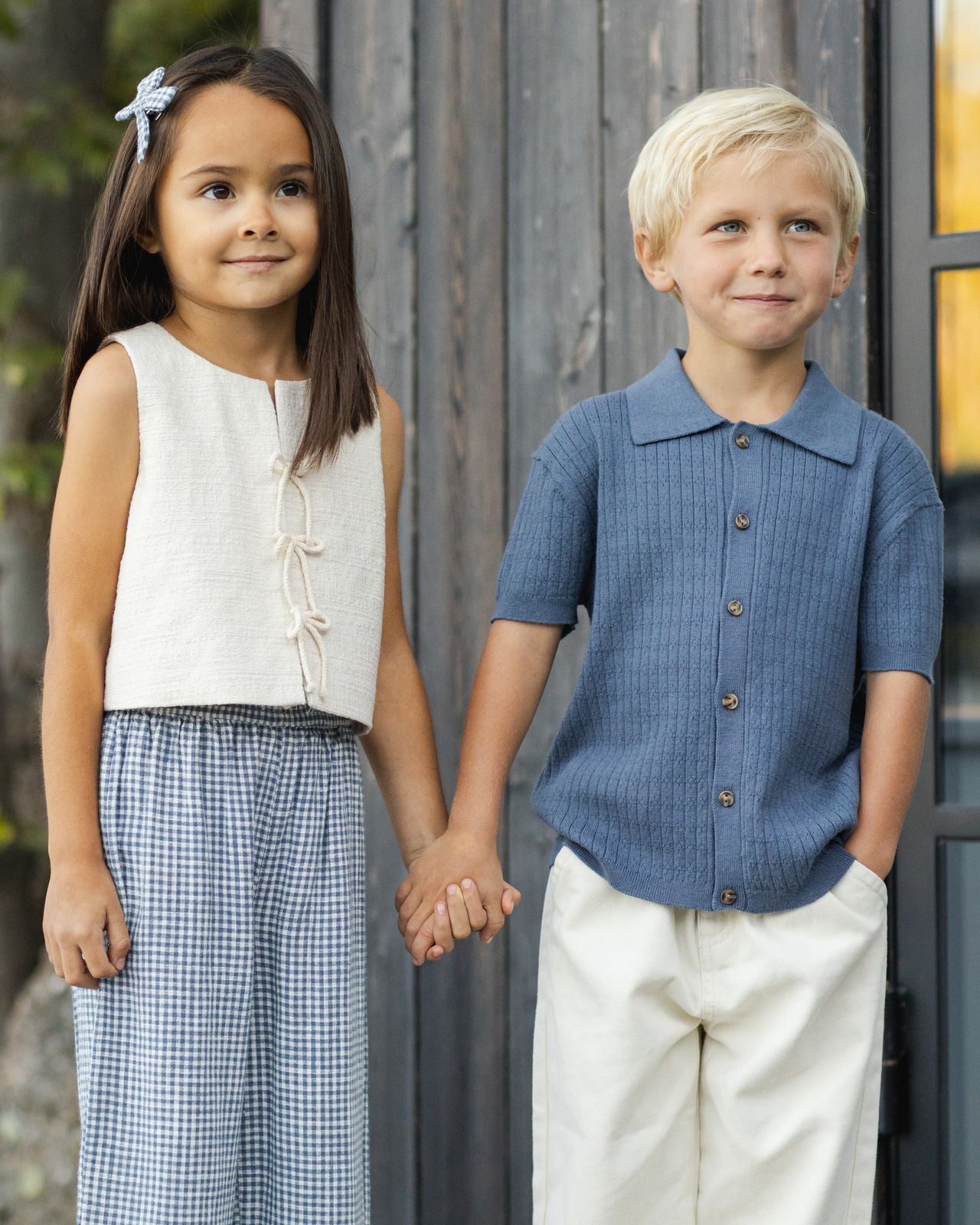 Marine Gingham Wide Leg Pants