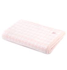 Houndstooth Pink/White Half Throw Blanket