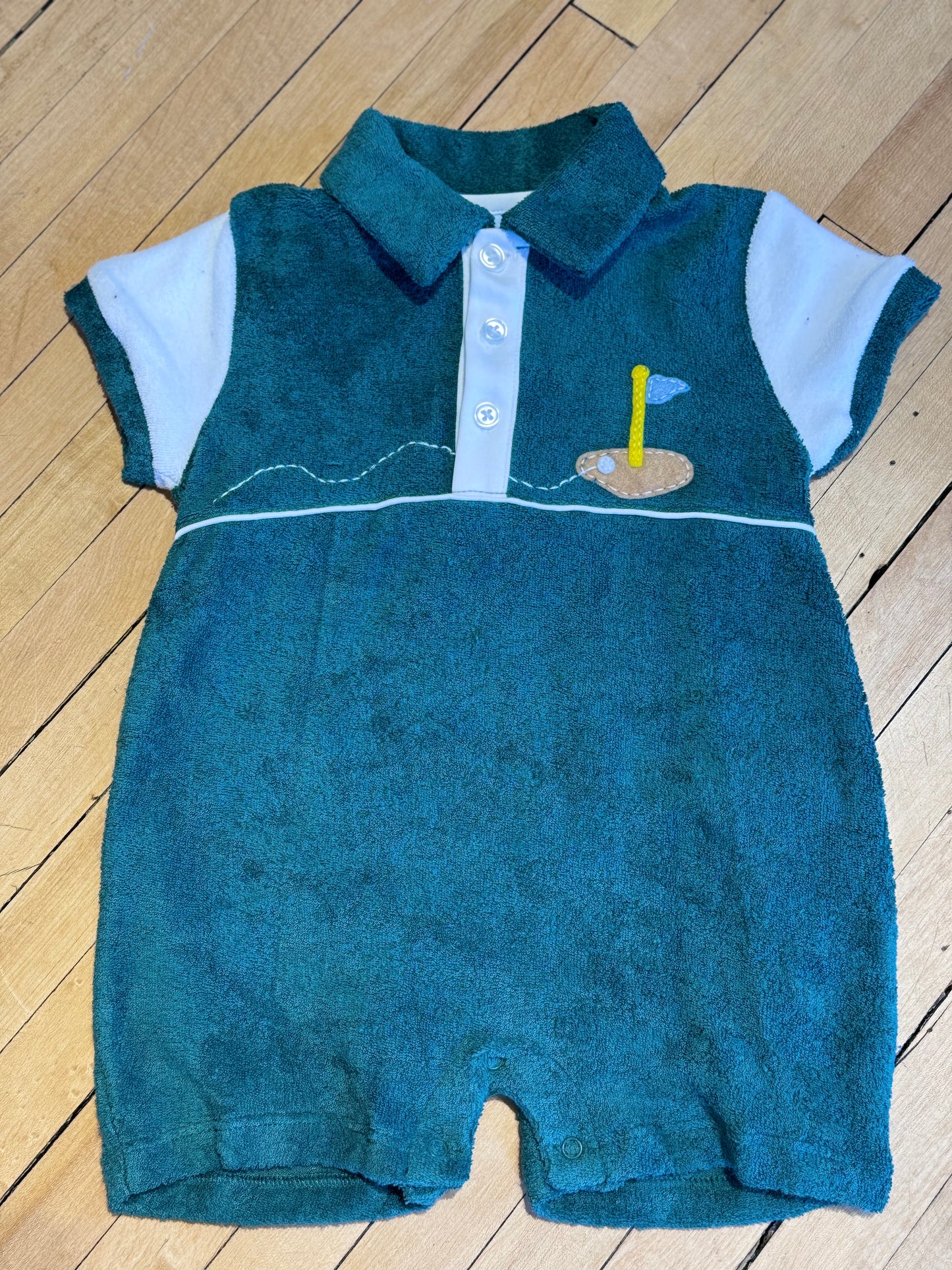 Applique Fairway Lawn Green Romper