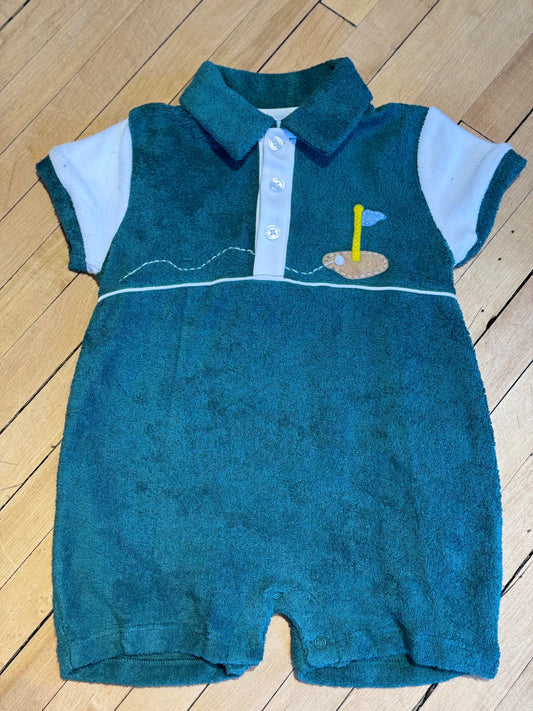 Applique Fairway Lawn Green Romper