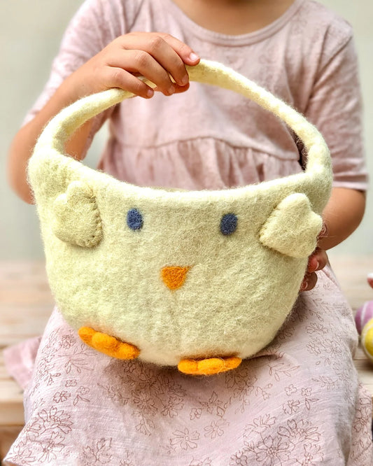 Easter Egg Yellow Chick Basket