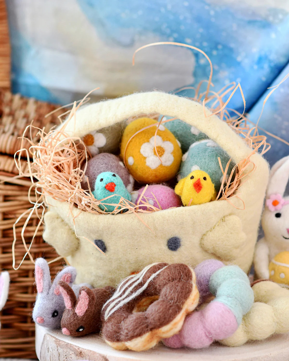 Easter Egg Yellow Chick Basket