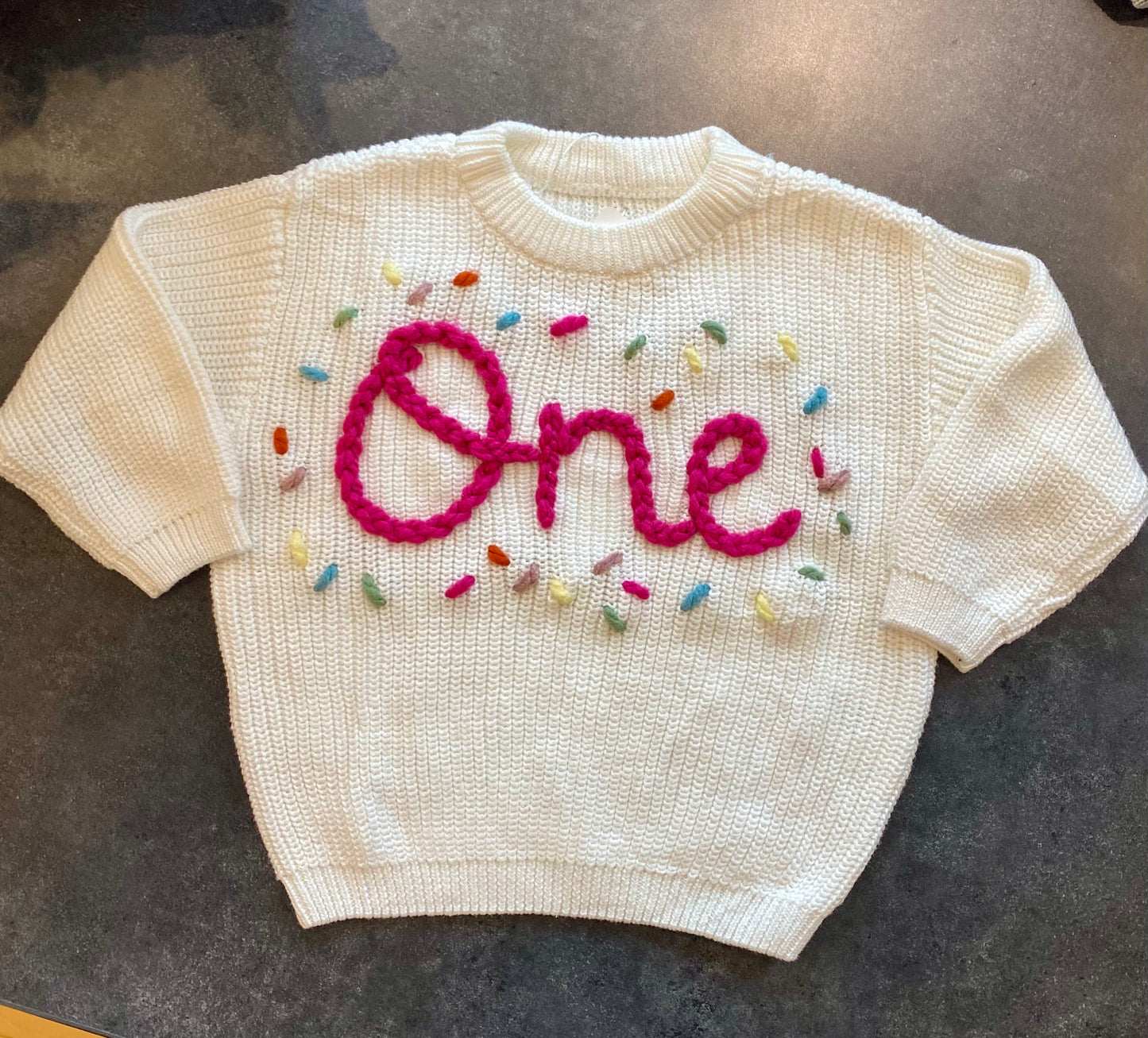 "ONE" Birthday Sweater