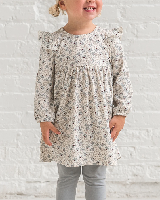 Mika Pamela Floral Ruffle LS Dress