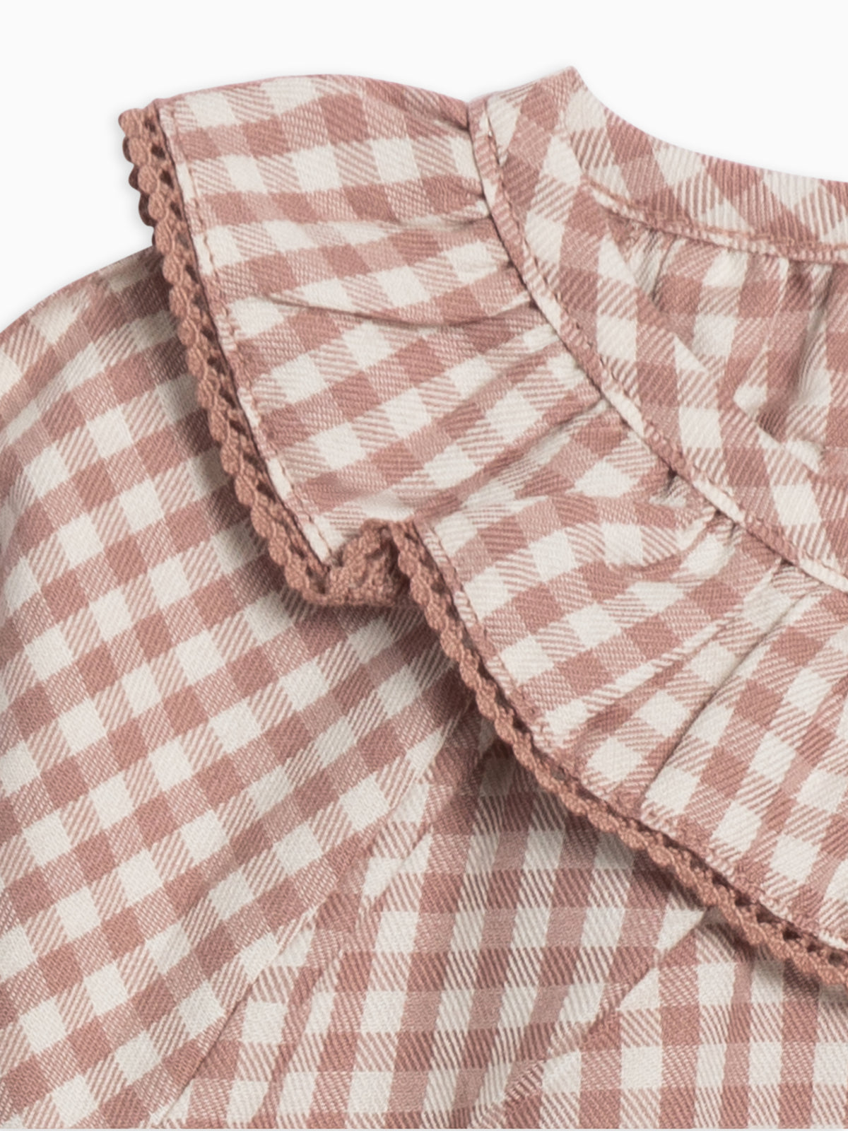 Shirley Mauve Gingham Poplin Top