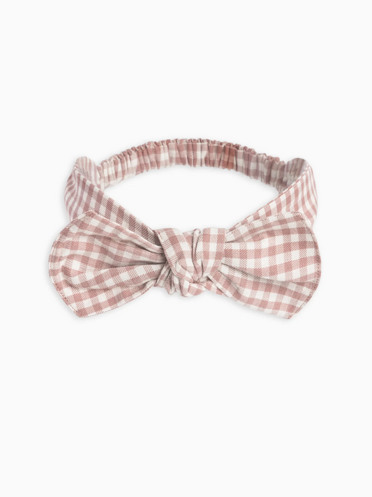 Poplin Mauve Gingham Headband