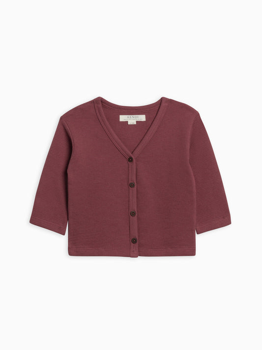 Wells Waffle Mulberry Cardigan