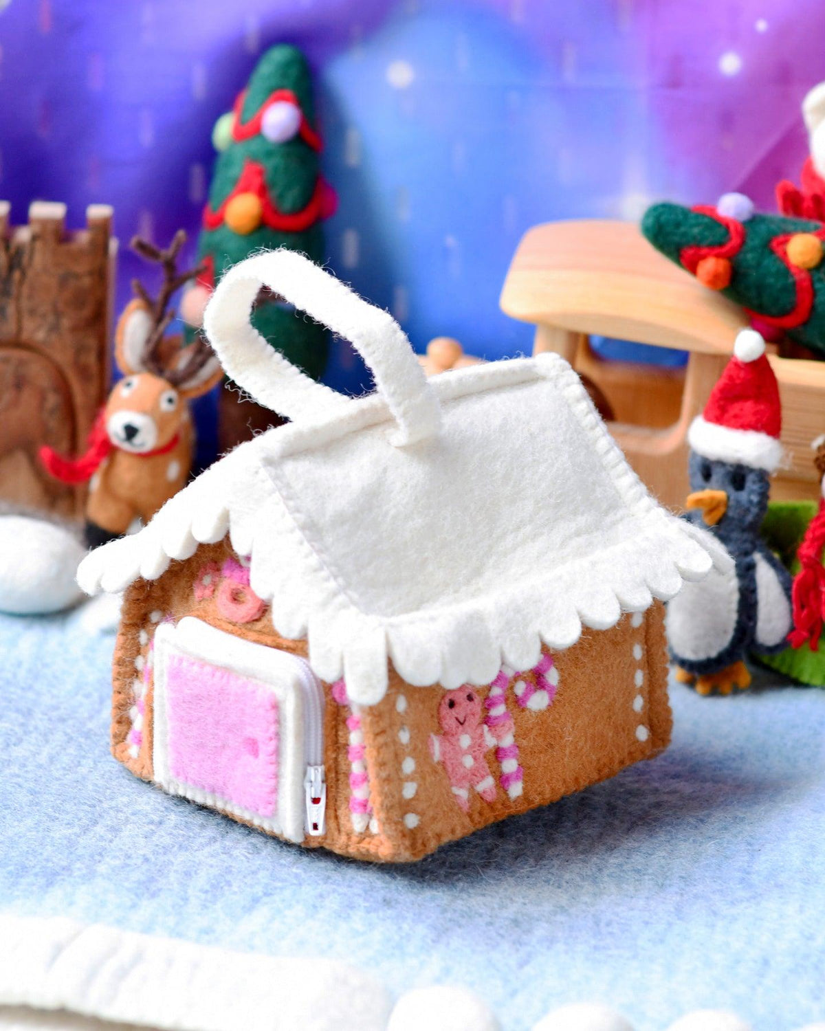 Felt Gingerbread House Bag in Various Colors