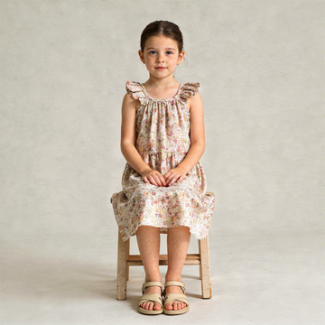 Organic Pastel Bloom Tiered Dress