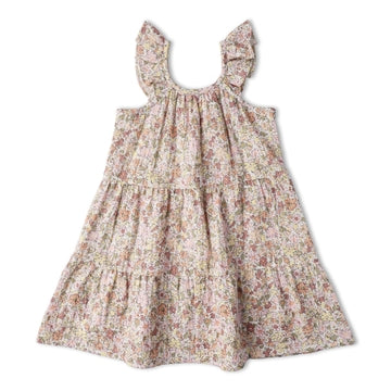 Organic Pastel Bloom Tiered Dress