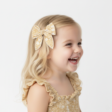 Organic Yellow Blossom Hair Bow