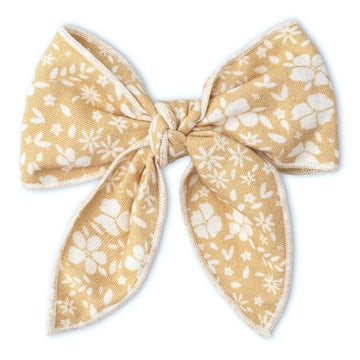 Organic Yellow Blossom Hair Bow