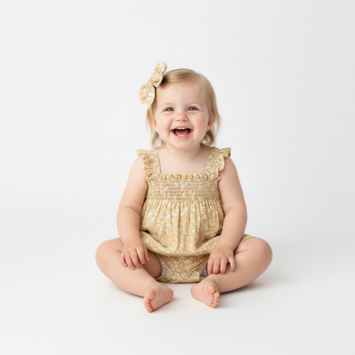 Organic Yellow Blossom Hair Bow