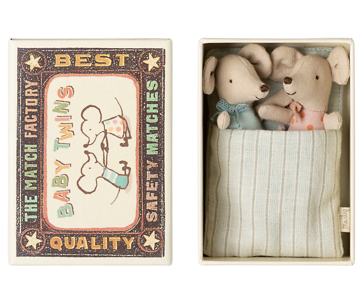 Twins Baby Mice in Matchbox