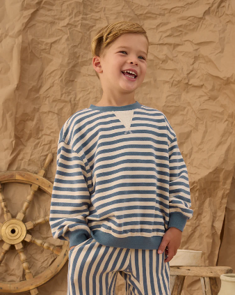 Marine Stripe Oversized Crew