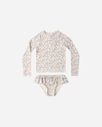 Girls Flower Field Rashguard Set