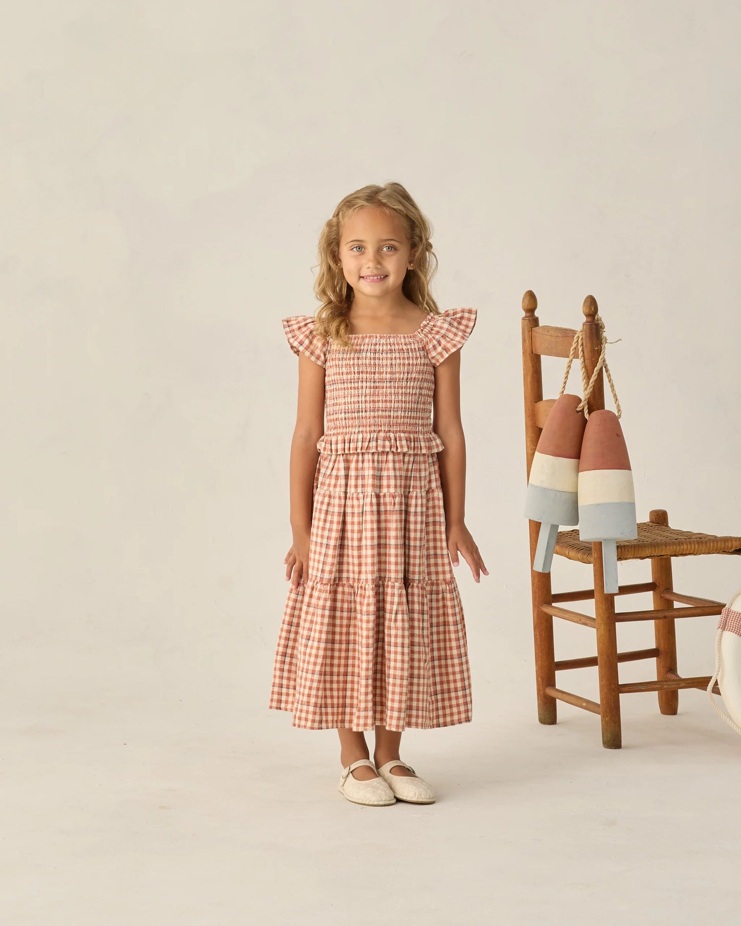 Tiered Poppy Gingham Skirt
