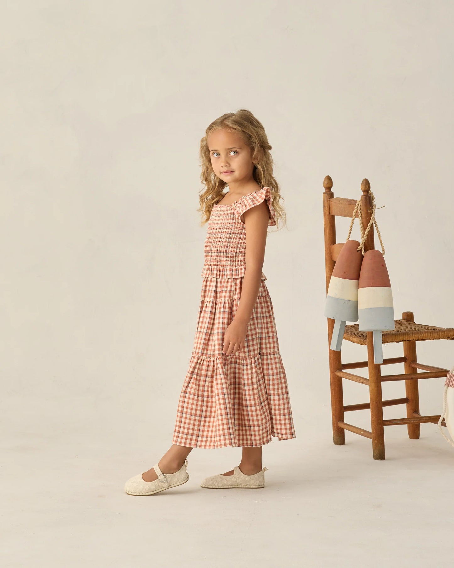 Tiered Poppy Gingham Skirt