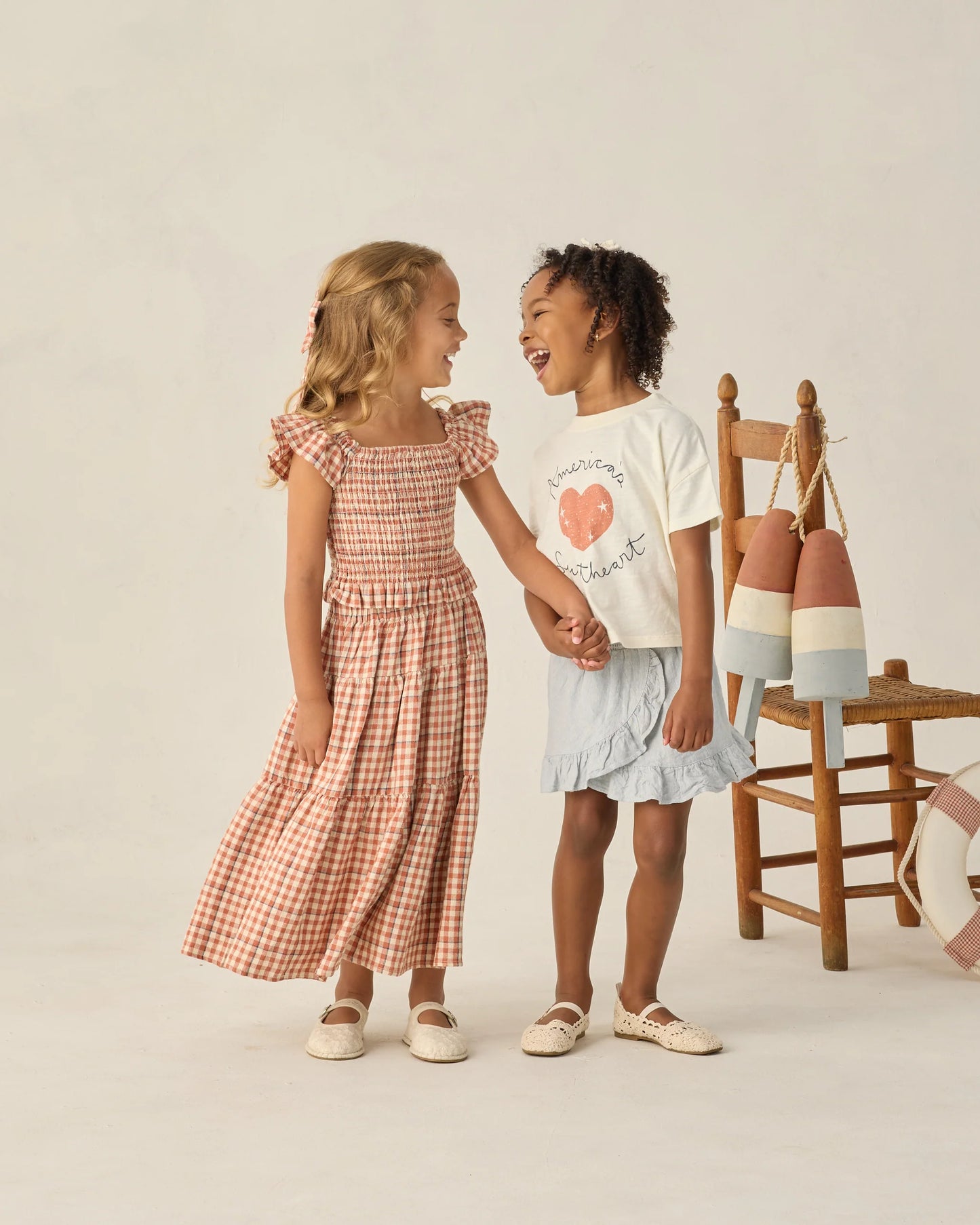 Tiered Poppy Gingham Skirt