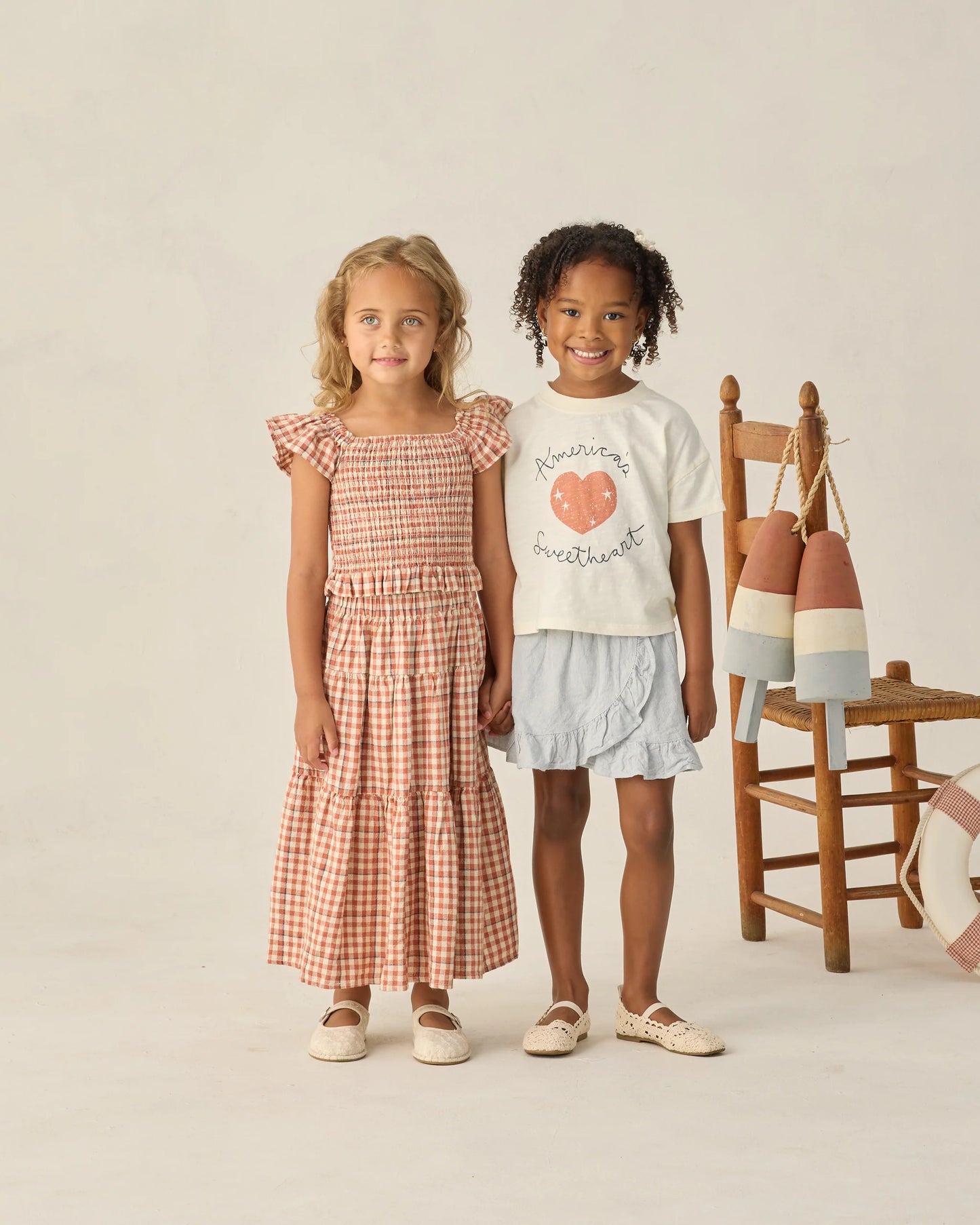 Tiered Poppy Gingham Skirt