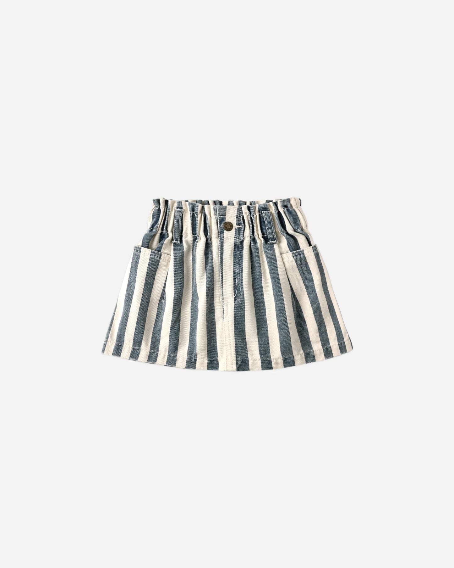 Denim Navy Stripe Skirt