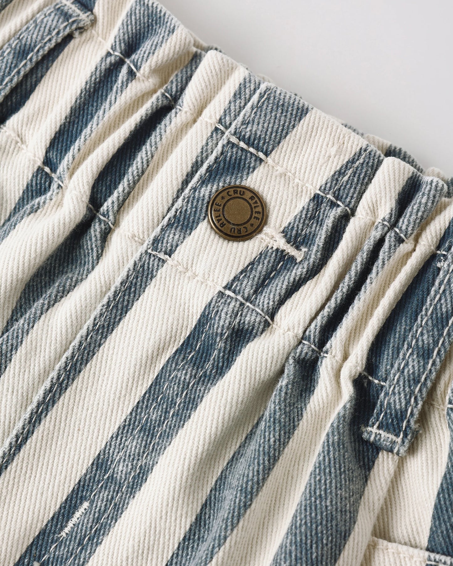 Denim Navy Stripe Skirt