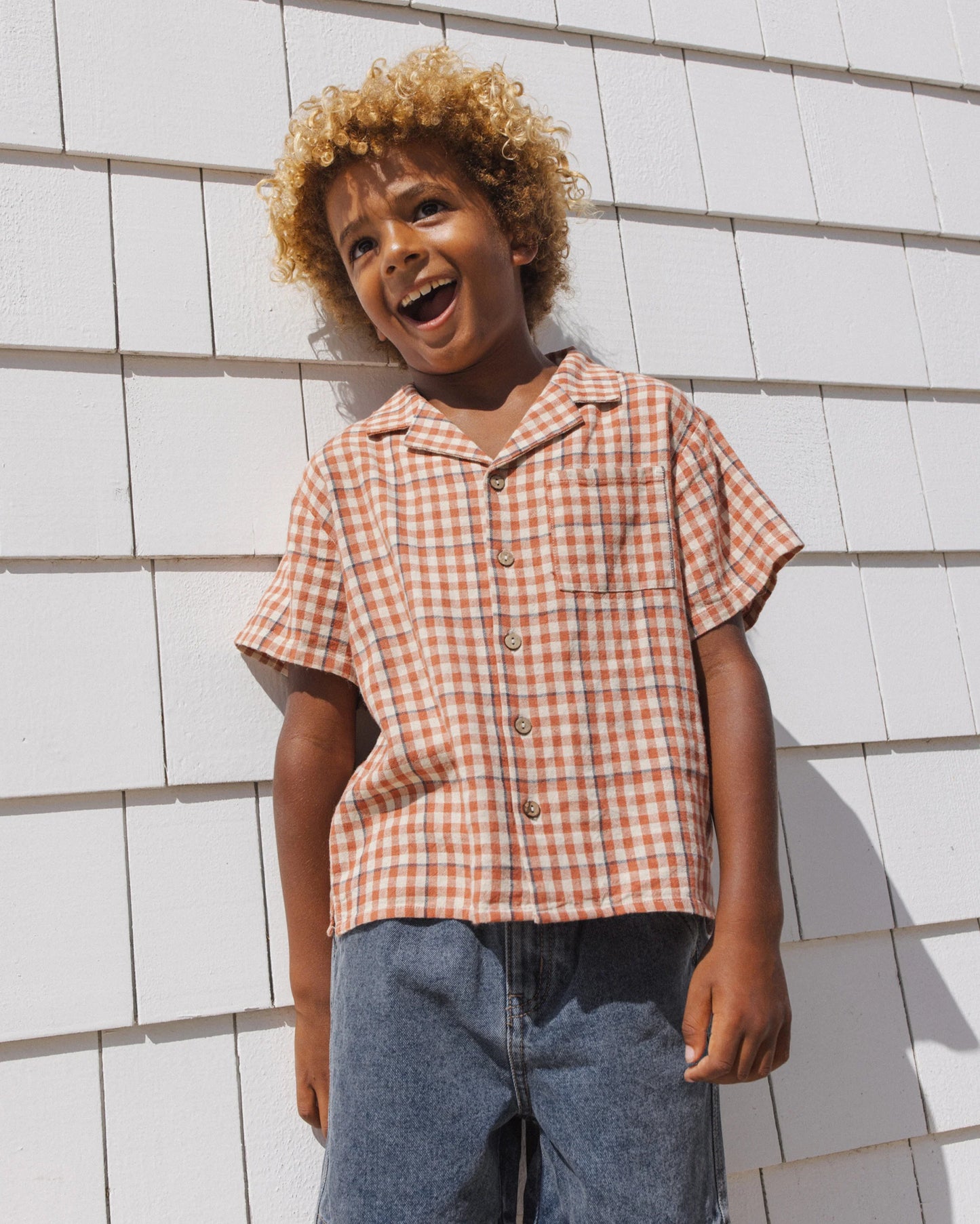 Poppy Gingham Collared Shirt