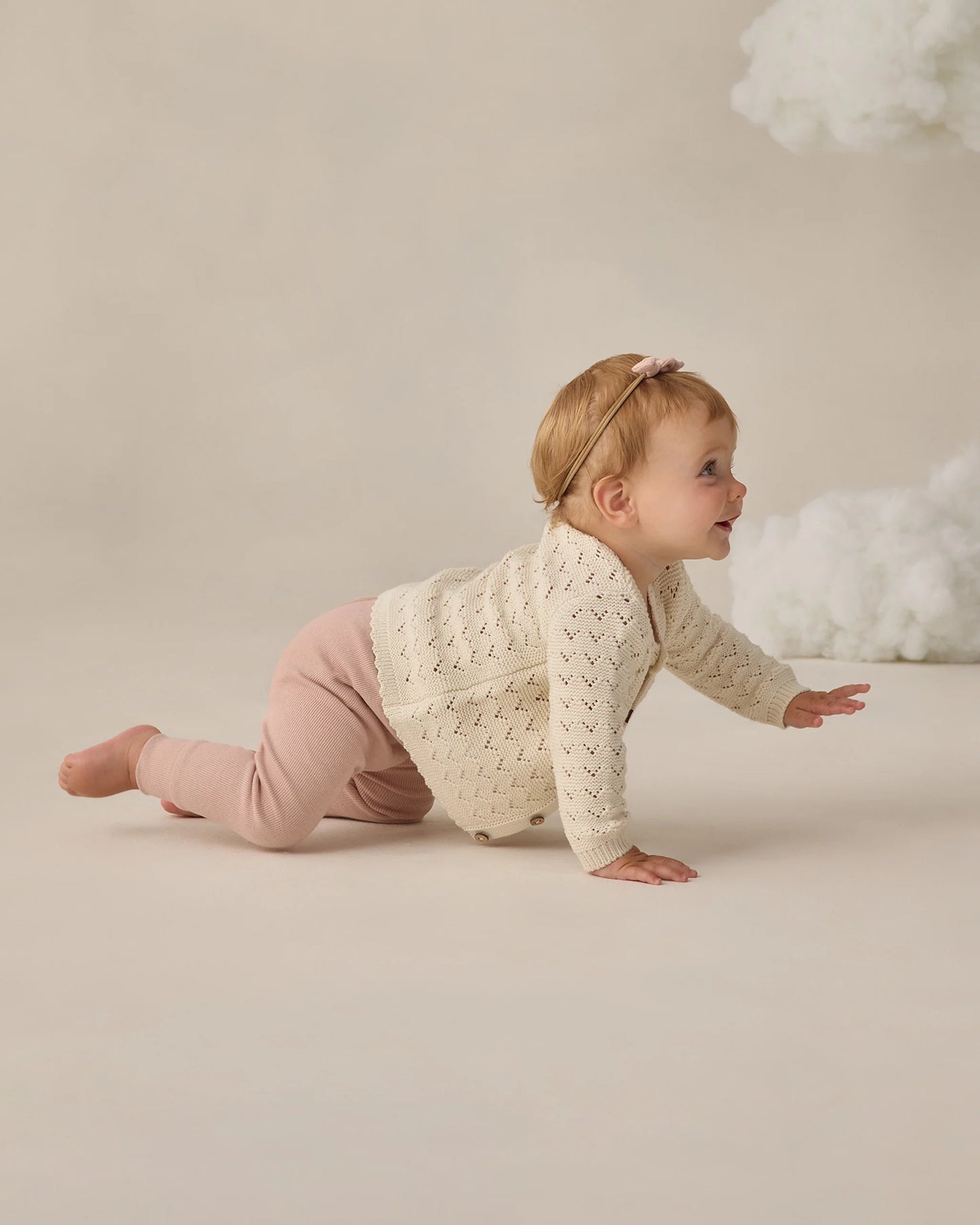 Scalloped Natural Cardigan