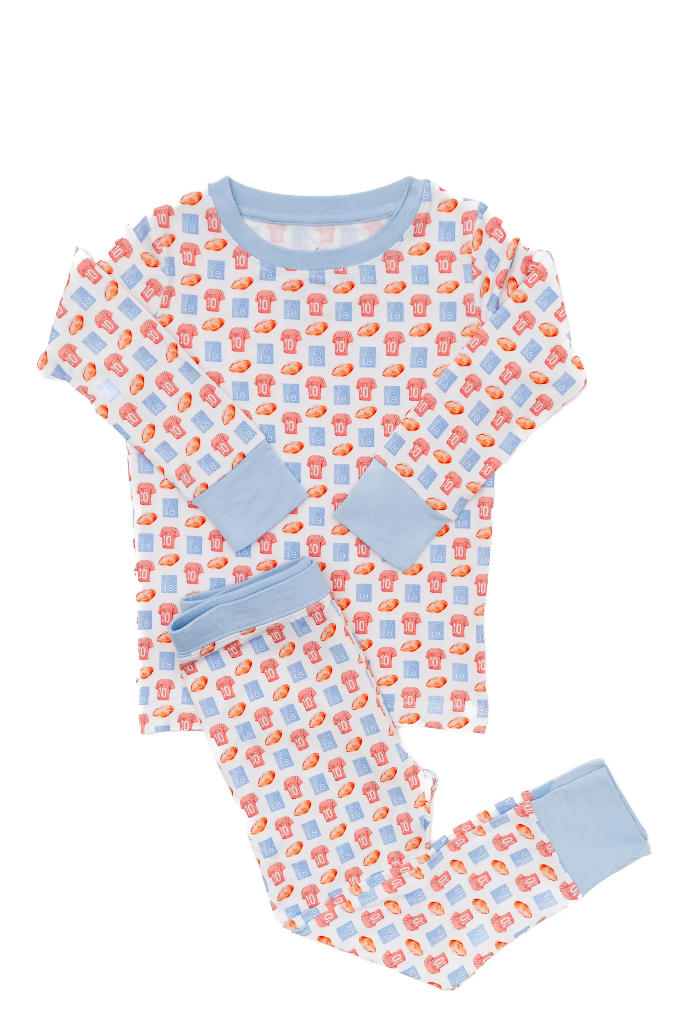 Red/Blue Football 2 Pc.Pajamas