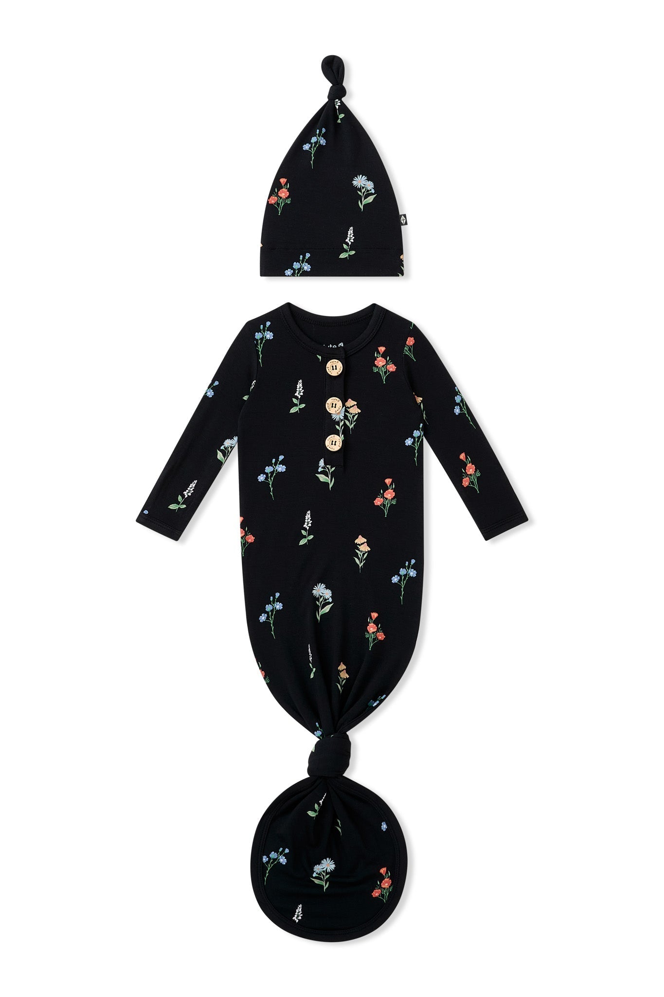 Midnight Wildflower Gown & Hat Set