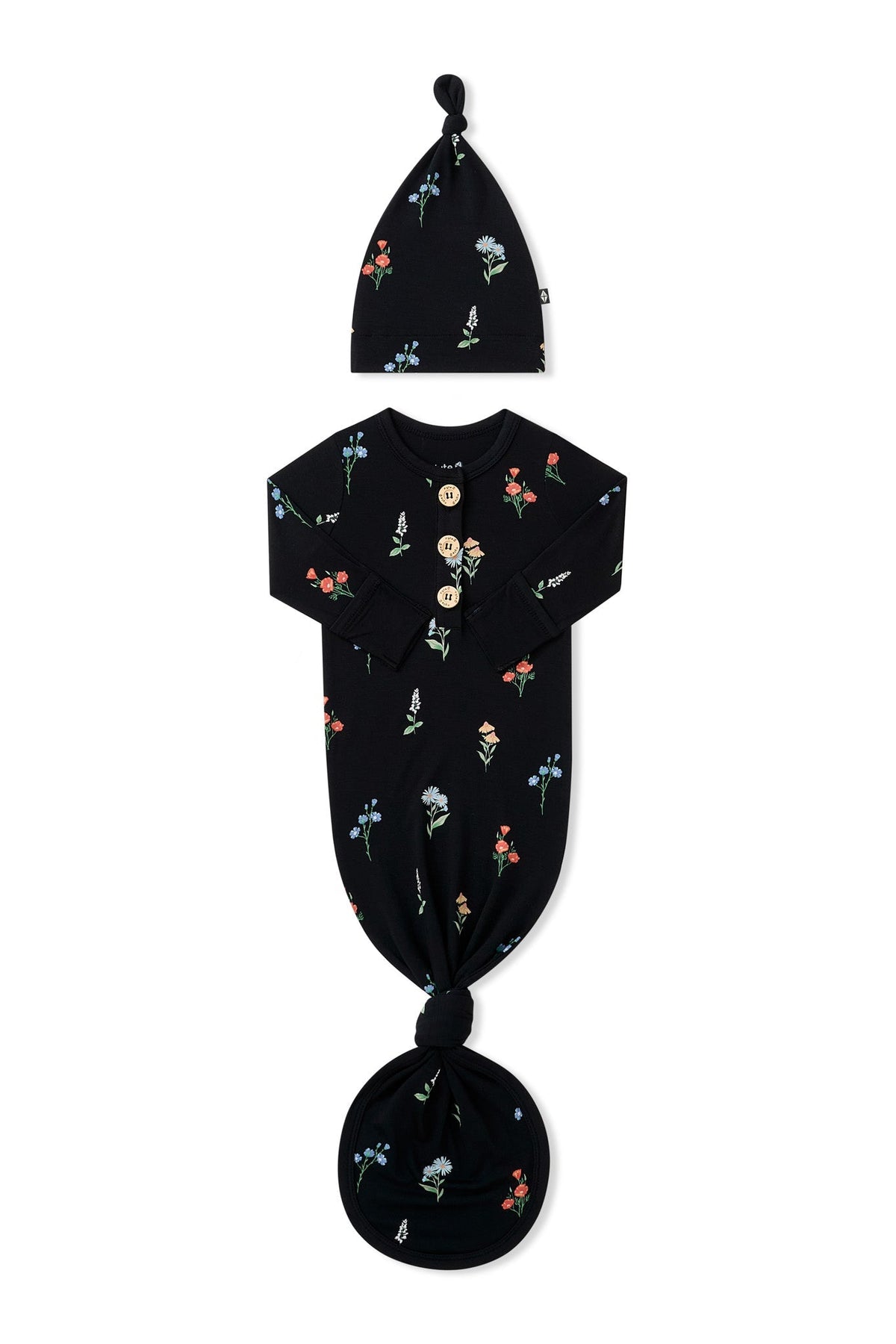 Midnight Wildflower Gown & Hat Set