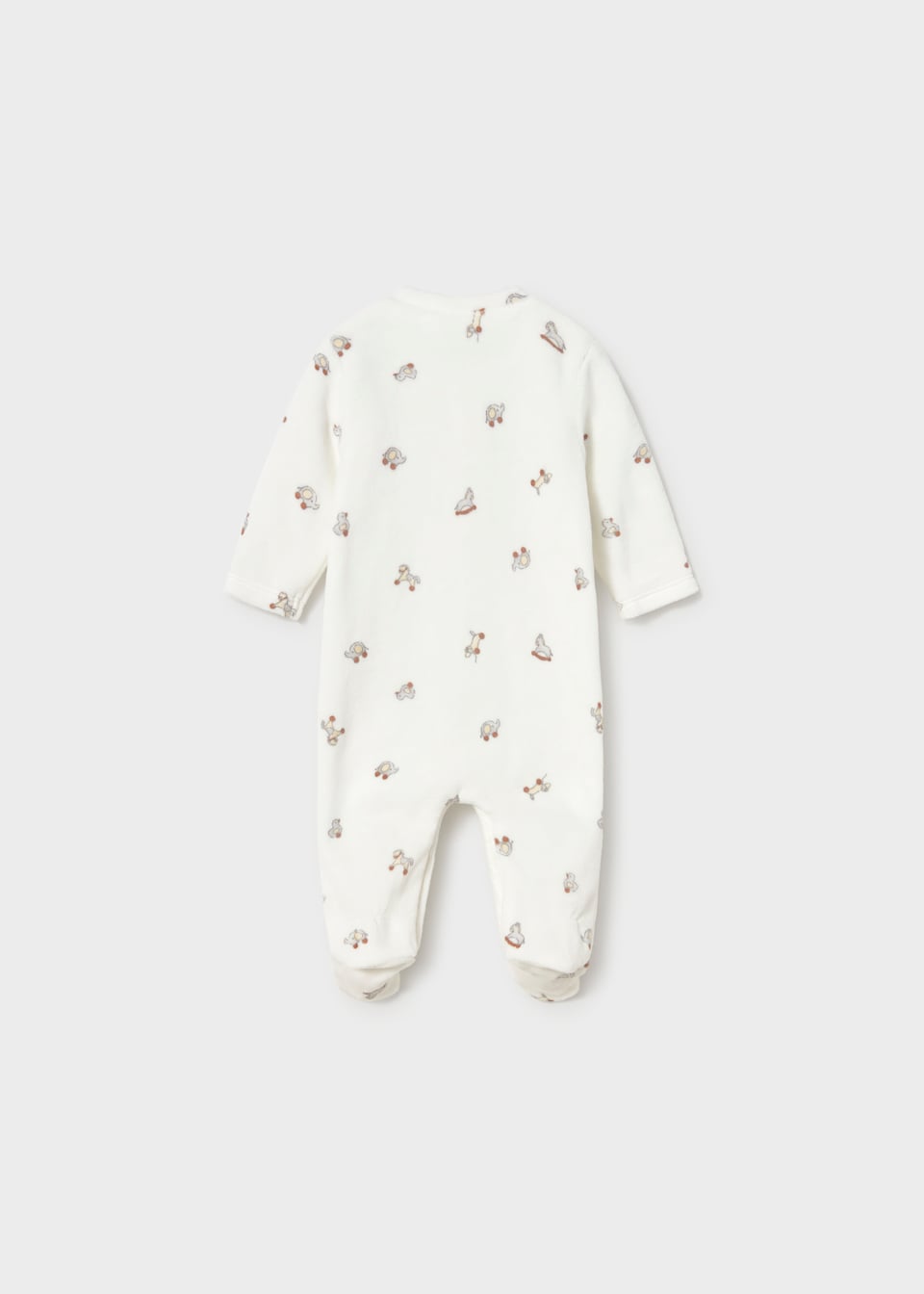 Cream Velour Duck Print Romper