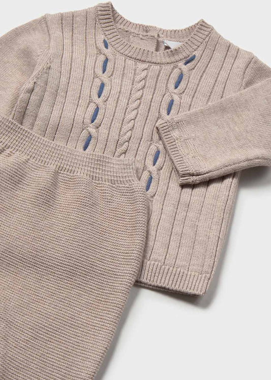 Mocha 2 Pc Sweater Set & Hat