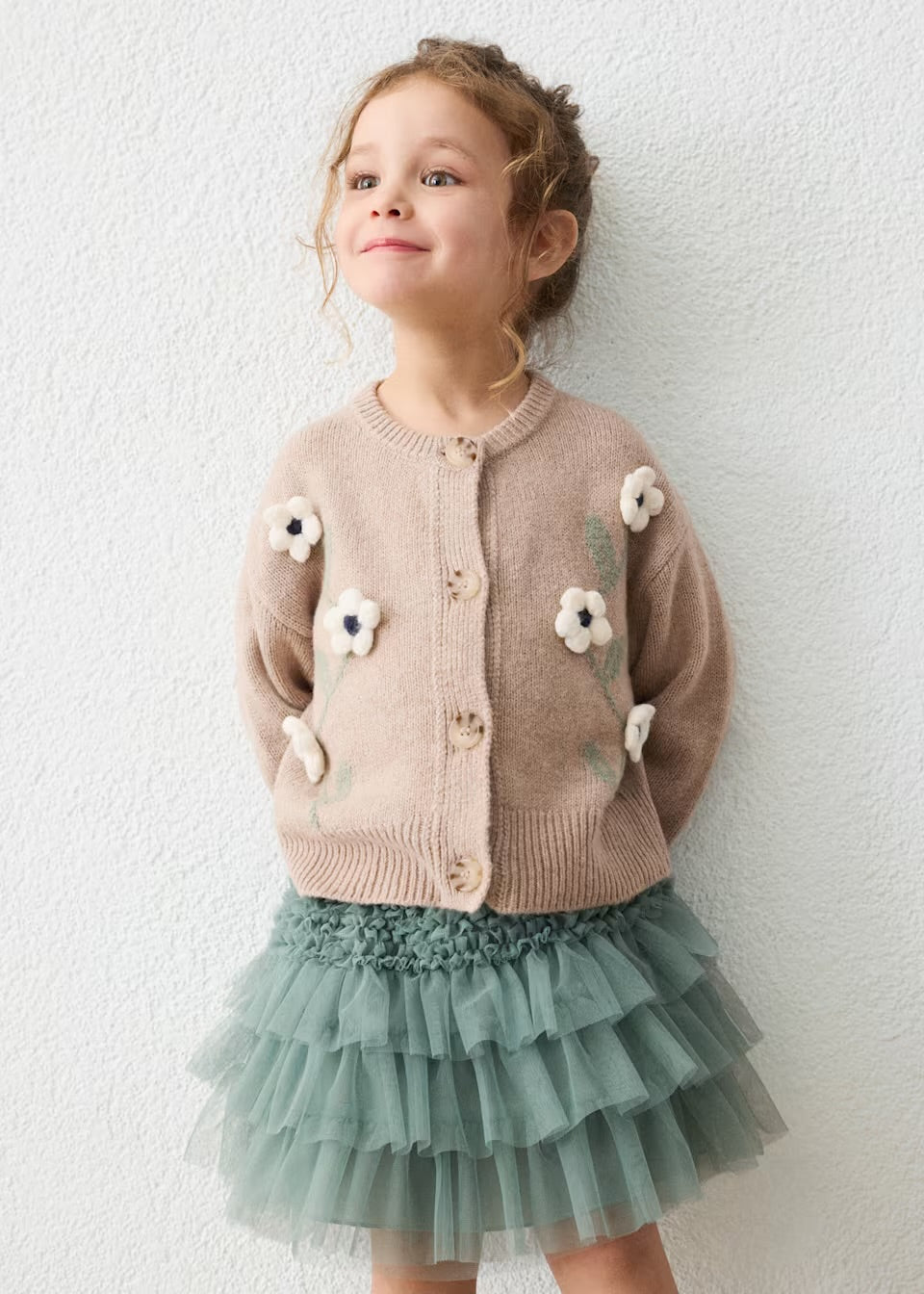 Taupe Floral Cardigan