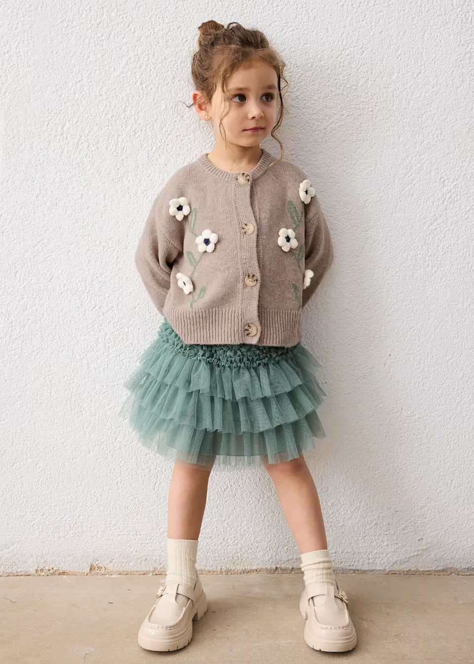 Taupe Floral Cardigan