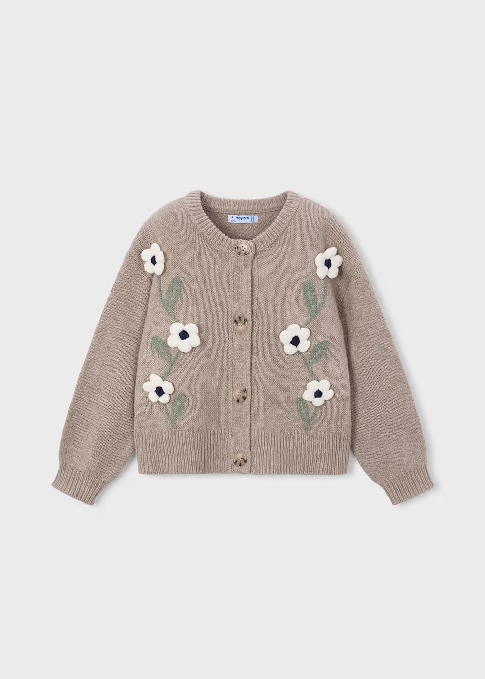 Taupe Floral Cardigan