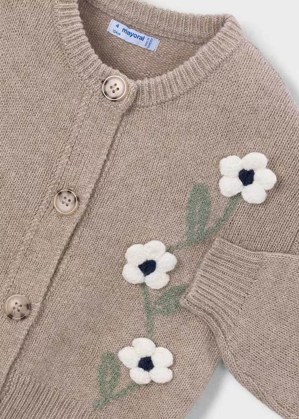 Taupe Floral Cardigan