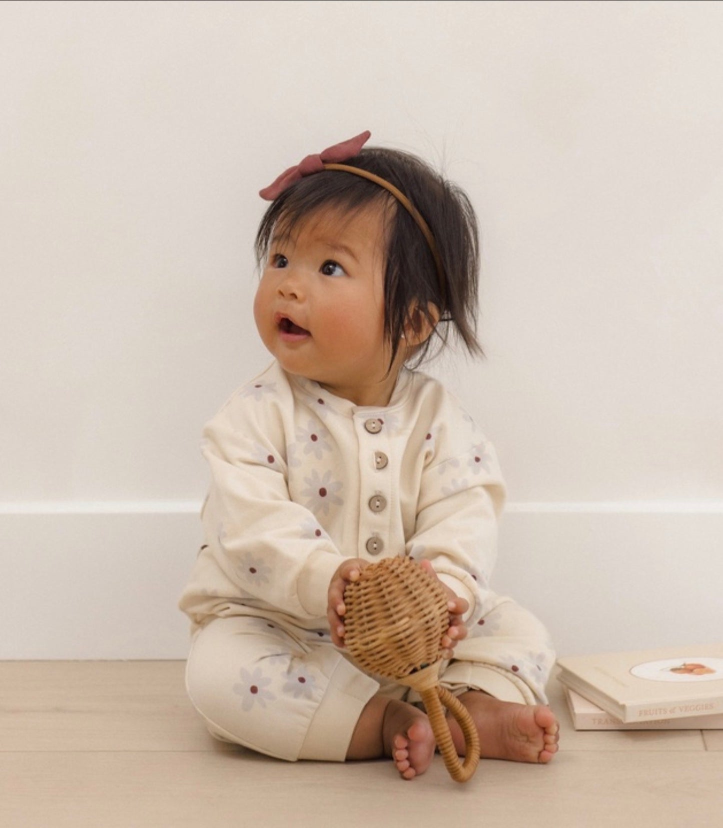 Blue Daisy Relaxed Fleece Jumpsuit