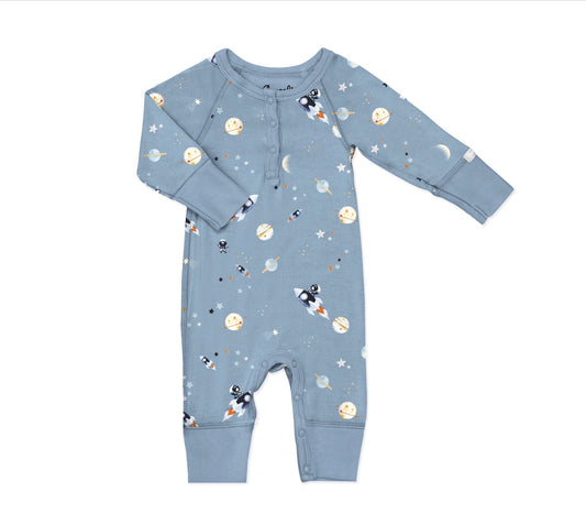Astronaut on Steel Blue Convertible Romper