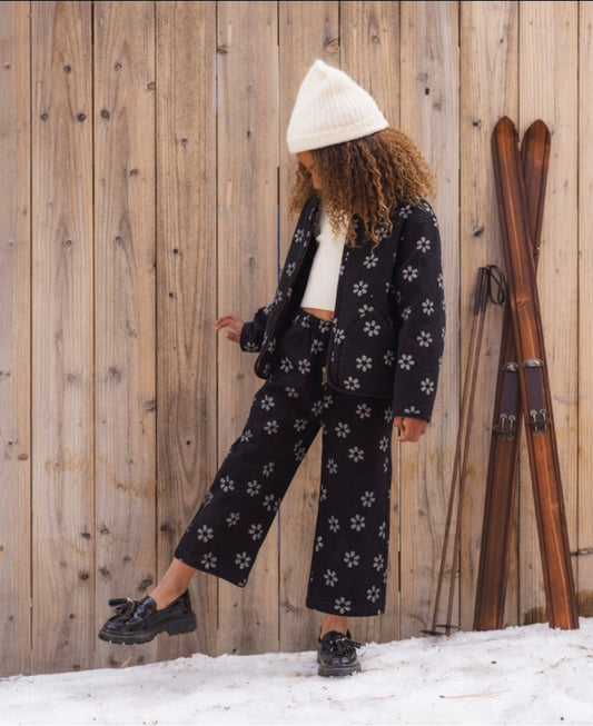 Black Daisy Dove Pants