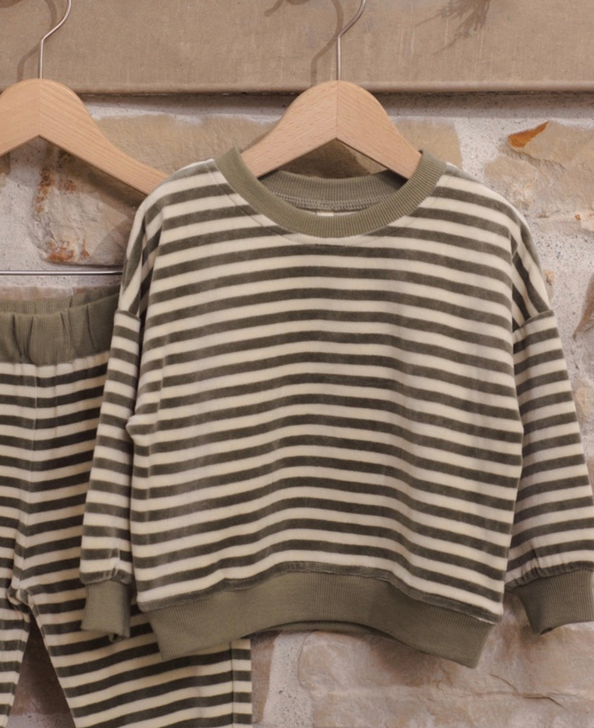 Spruce Stripe Velour Relaxed Sweatshirt