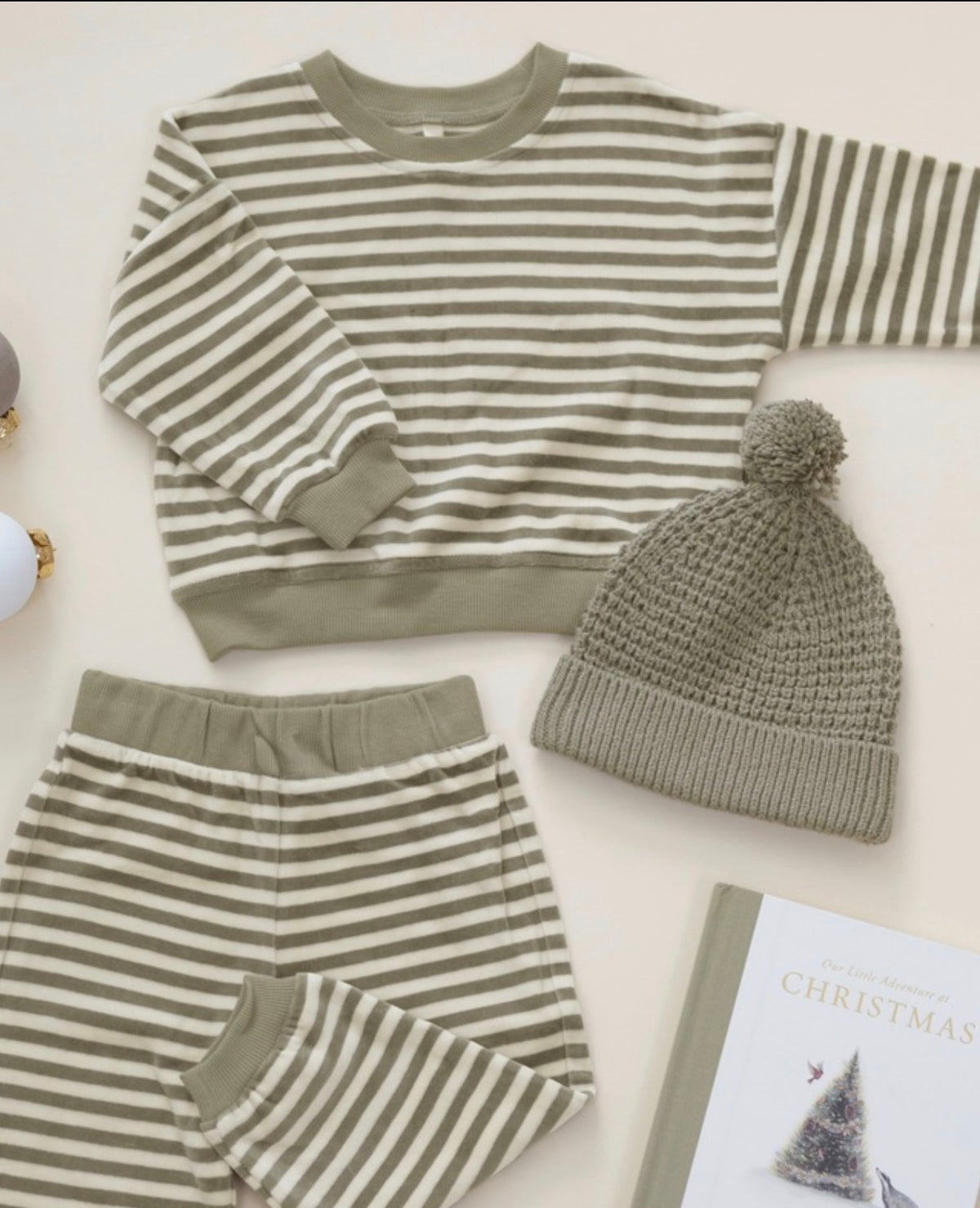 Spruce Stripe Velour Relaxed Sweatshirt