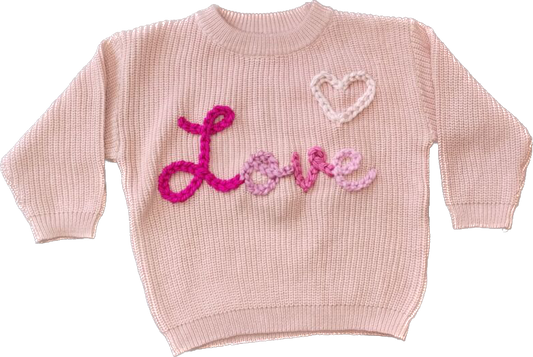 LOVE Hand-Made Pink Sweater