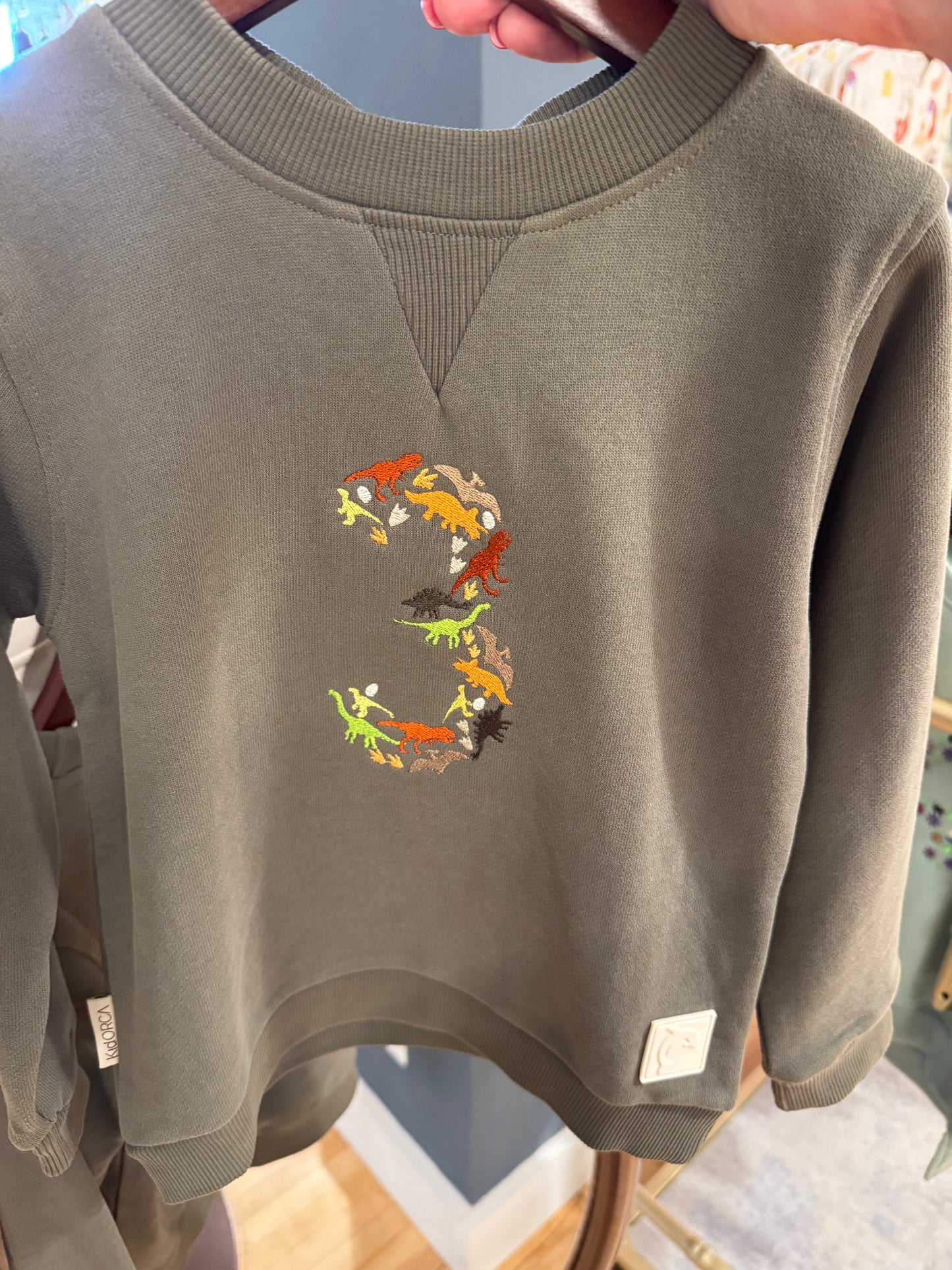 Dino Themed "3" Sweatshirt