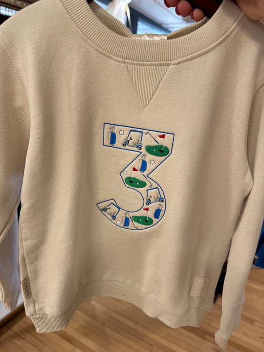 Golf Themed "3" Sweatshirt