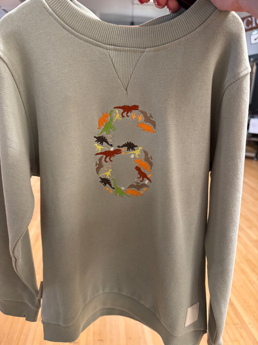 Dino Themed "6" Sweatshirt