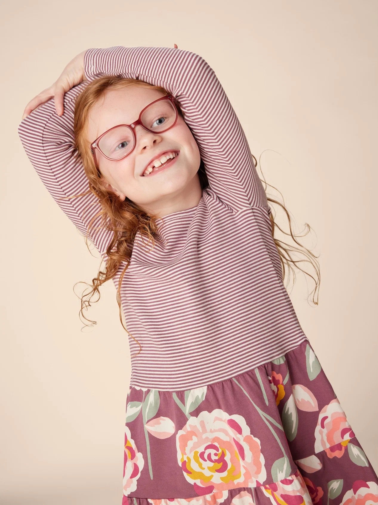 Turkish Rose Tiered Skirted Twirl Dress